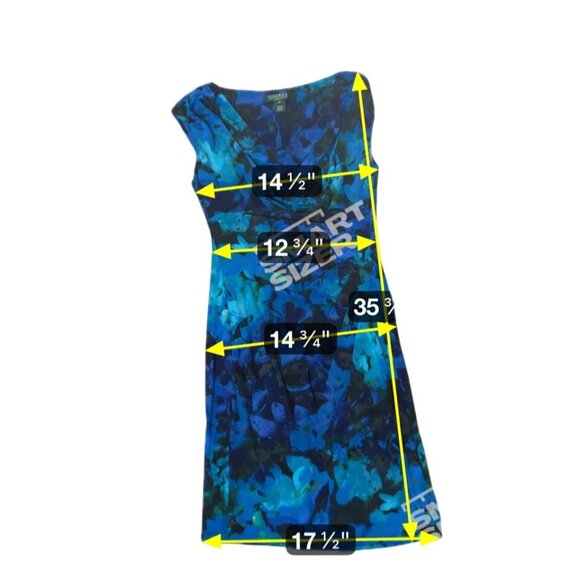 Lauren Ralph Lauren Womens Blue Green Sleeveless Sheath Dress Size 8P 1724 - Picture 6 of 6
